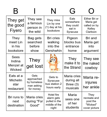 NYC 2024!!!!!! Bingo Card