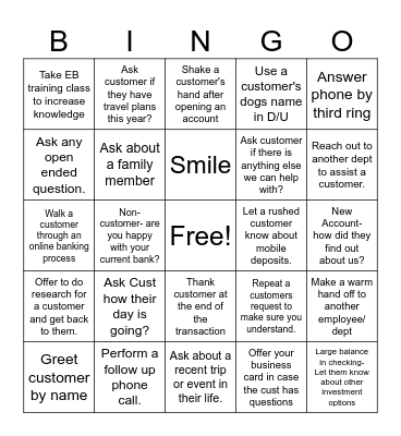 Relationship Building Bingo Card