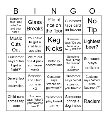 Forest Hill Bingo Card