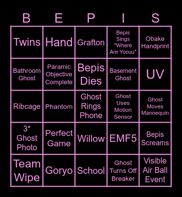 Beepo's Bingo Card