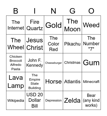 Infinite Craft Bingo Card