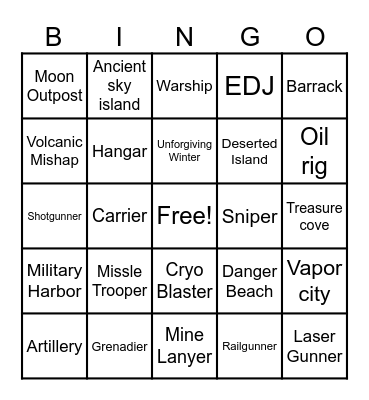 Tower defenes + Map Bingo Card