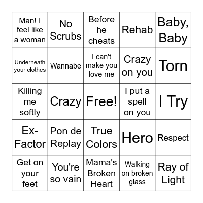 Queen Beats Bingo Card