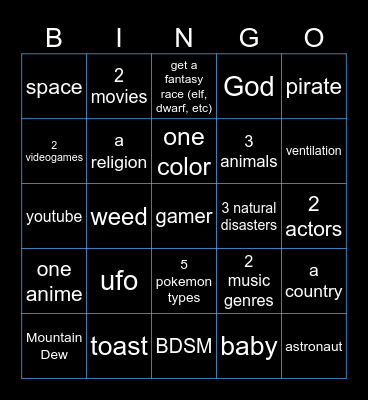 Infinite Craft Bingo Card