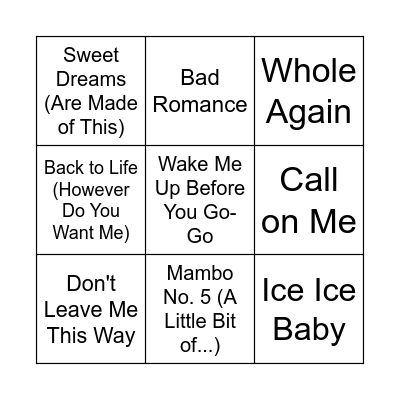 Celebrity Squares Bingo Card