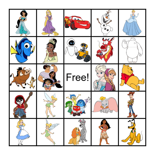 Disney Bingo Card