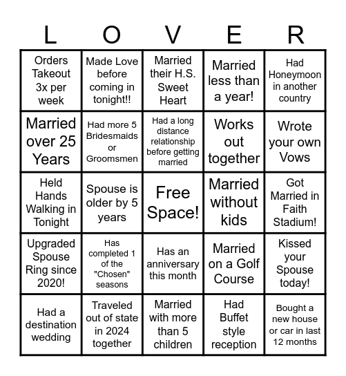 CCC Covenant Marriage - Find The Couple Who Bingo Card