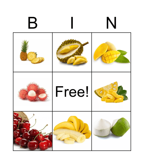 fruit bingo Card