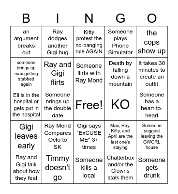 GWORLS Hiking Trip BINGO Card