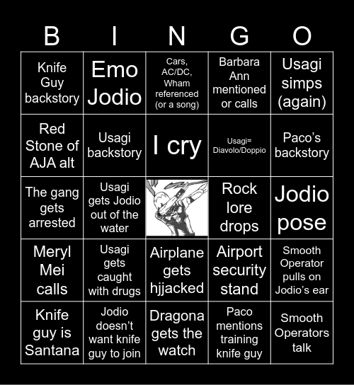 JOJOLands Chapter 12 Bingo Card