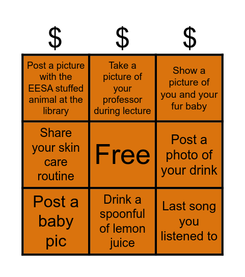 EESA Bingo Card