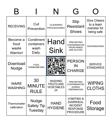 Safety BINGO Round 4 - Chartwells Beloit Bingo Card