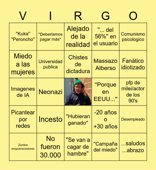 Argentinian Libertard BINGO Card