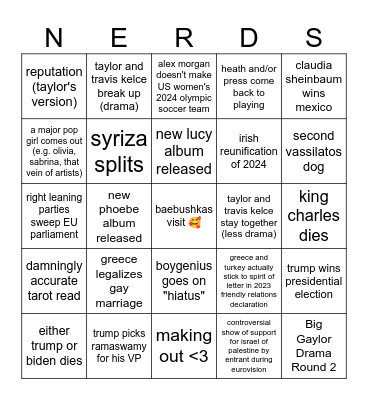 baebushkas 2024 bingo ✨ Bingo Card