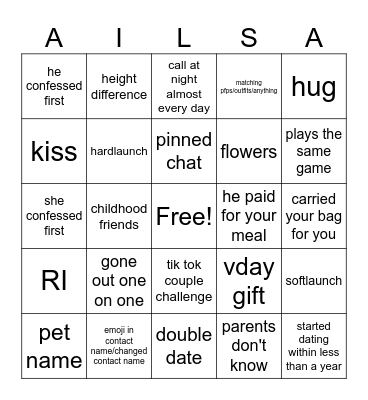 L ailsa Bingo Card