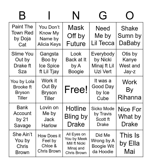Music: Past to Present Bingo Card