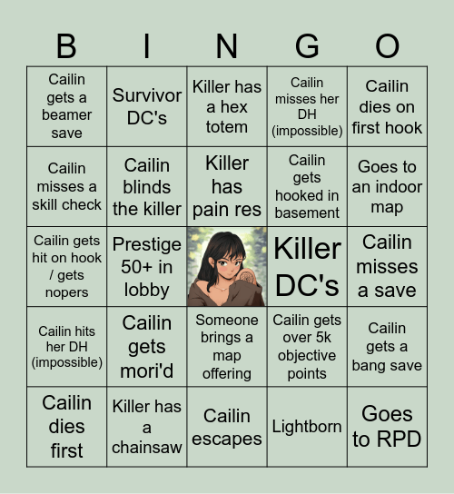 DBD Bingo Card