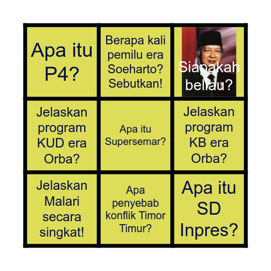 ORDE BARU Bingo Card