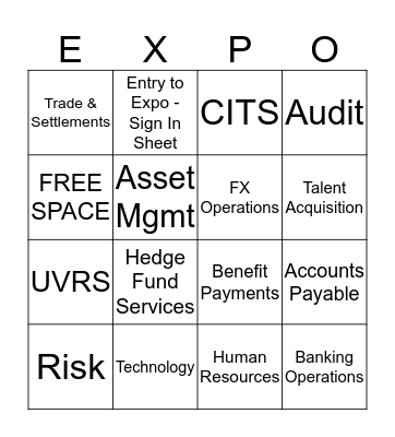 TEMPE BUSINESS UNIT EXPO Bingo Card