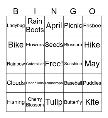 Spring Bingo Card