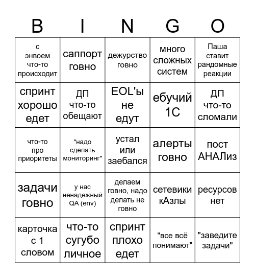 SREtro Bingo Card