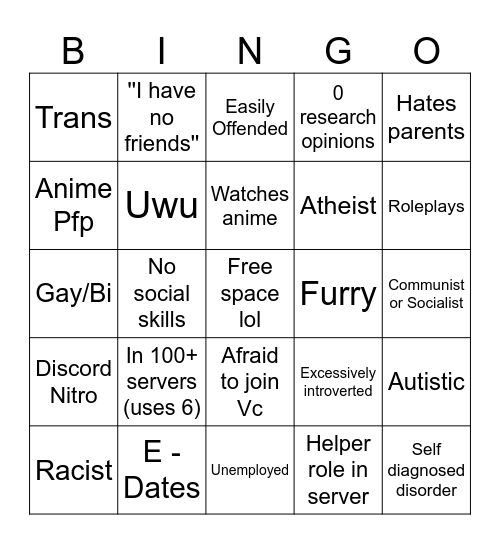 Discord Bingo Card