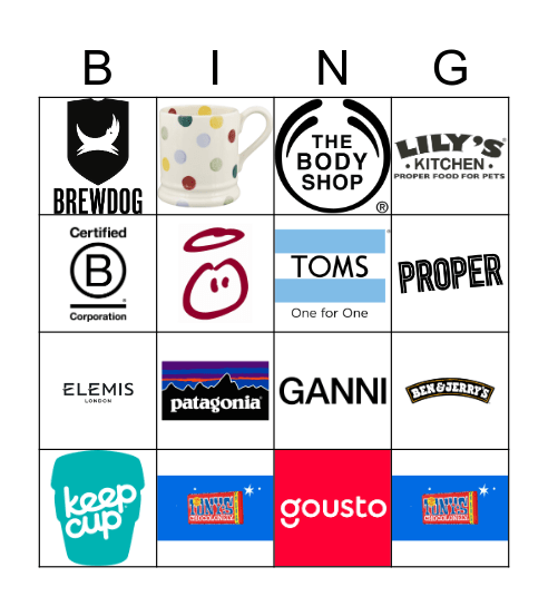 B Corp Bingo Card