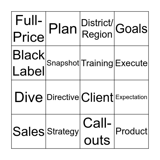 Conference Call Bingo Card