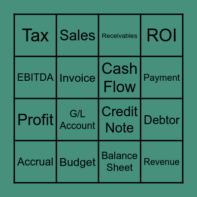 Finance Bingo Card