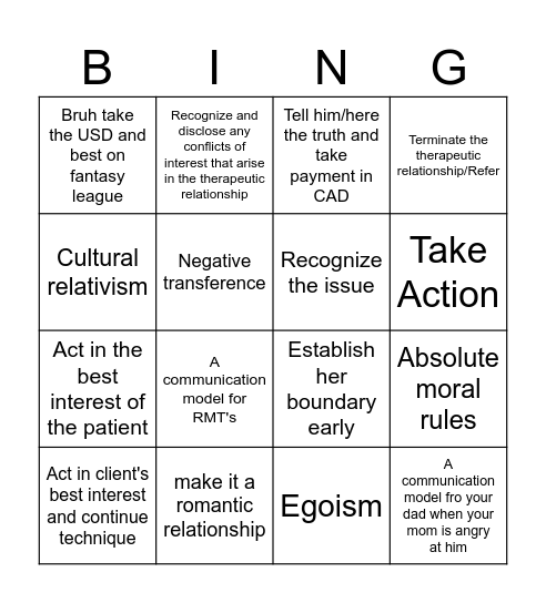 PD! Bingo Card