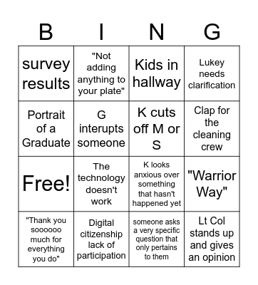 Let's get positive! Bingo Card