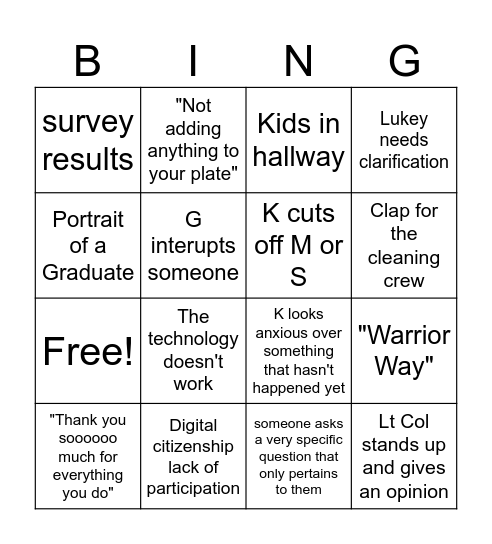 Let's get positive! Bingo Card