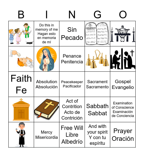 First Communion Retreat at Our Divine Savior Bingo Card