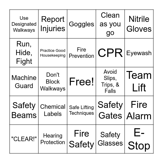 March 2024 TEA SAFETY BINGO Card