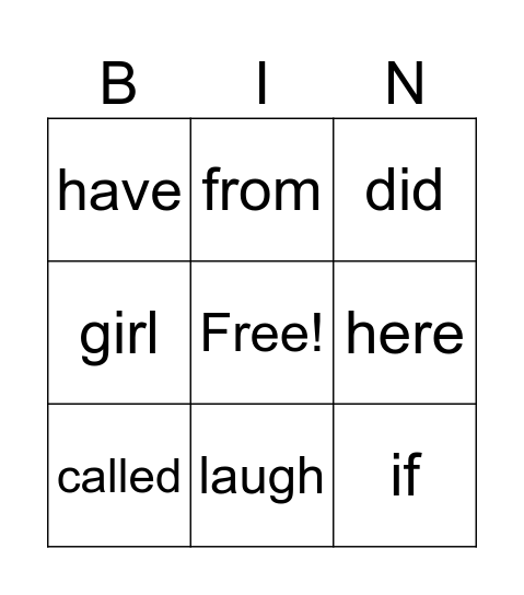 SNIP - Session 6 Bingo Card