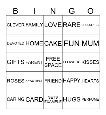 MOTHERS DAY BINGO Card