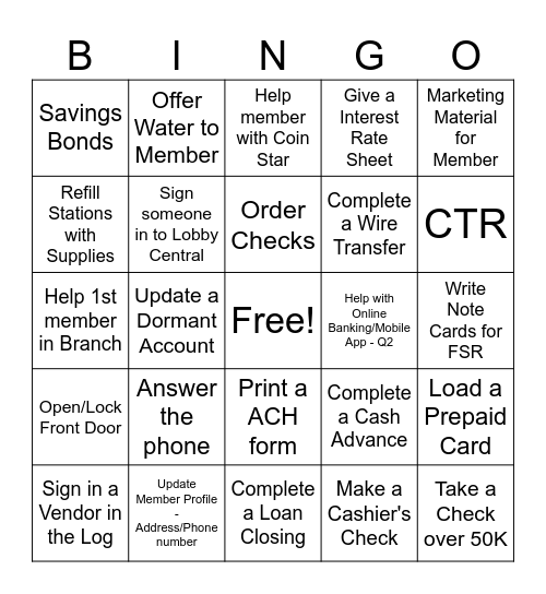 Teller Line Bingo Card