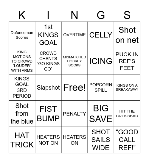 Playoff Bingo (kids) Bingo Card