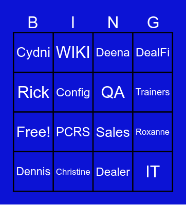 Who Do I Call Bingo Card