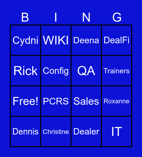 Who Do I Call Bingo Card