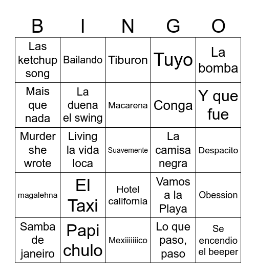 Mexicaanse bingoooo Bingo Card