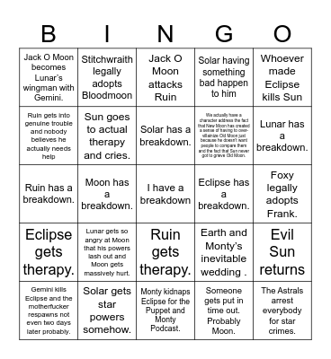 Sunny's SaMS+EaLS+MGaFS Predictions Bingo Card