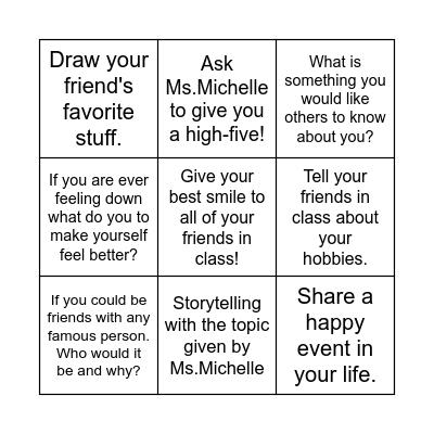 Bingo Time! Bingo Card