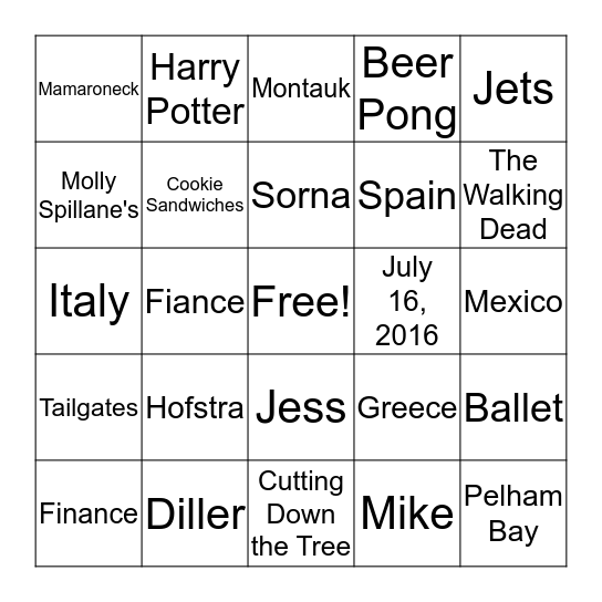 Future Mrs. Sorna Bingo Card