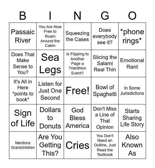 Civ Pro Bingo Card