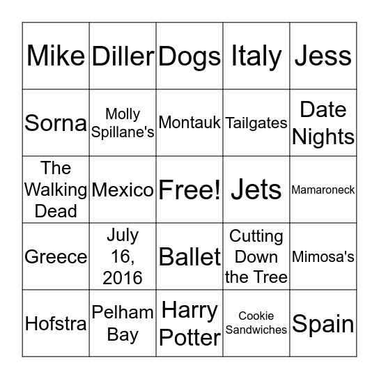 Future Mrs. Sorna Bingo Card