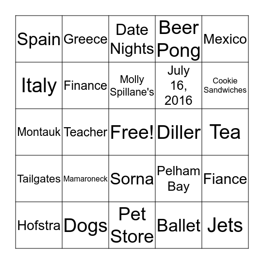 Future Mrs. Sorna Bingo Card
