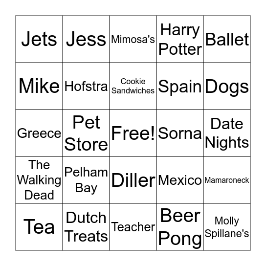 Future Mrs. Sorna Bingo Card
