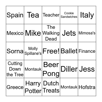 Future Mrs. Sorna Bingo Card