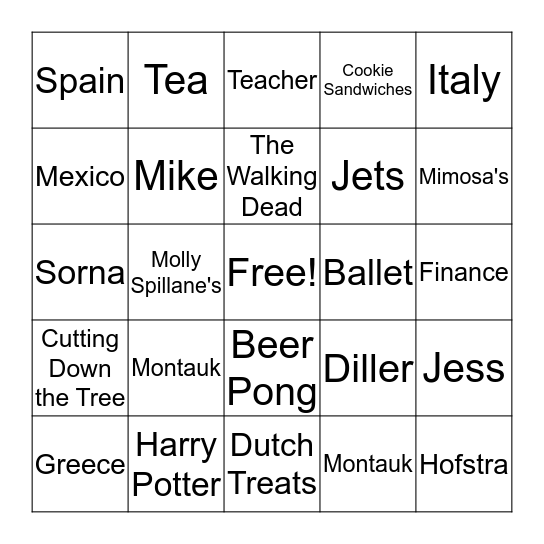 Future Mrs. Sorna Bingo Card